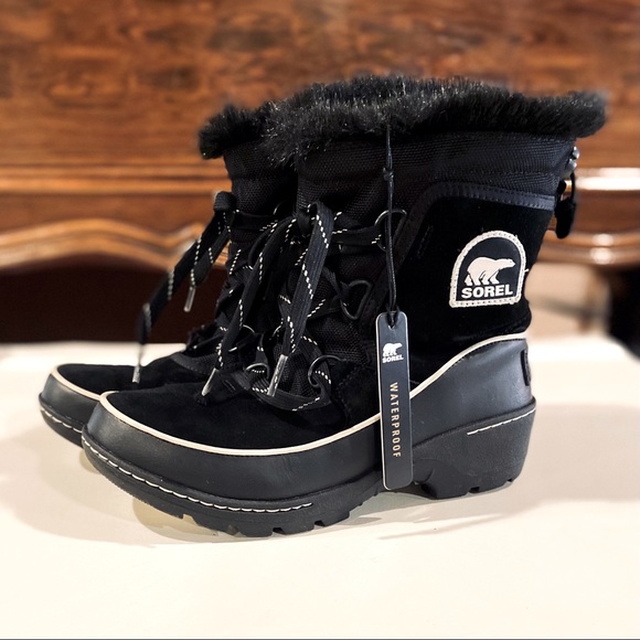 🌼NEW Sorel Black Tivoli lll Winter Boots 6.5 - Picture 1 of 5
